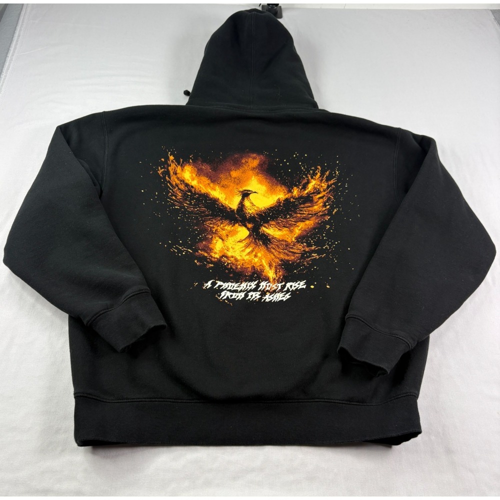 Cove USA Hoodie Mens Large Black Pullover Sweatshirt Phoenix Graphic Surf
